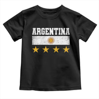Argentina Champions 2026 4th Star Toddler T Shirt Vintage Sol De May and Stripes