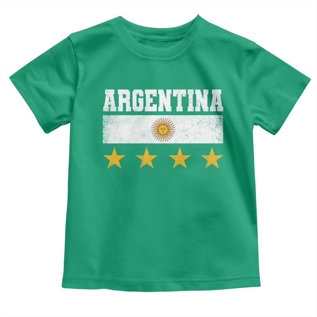 Argentina Champions 2026 4th Star Toddler T Shirt Vintage Sol De May and Stripes