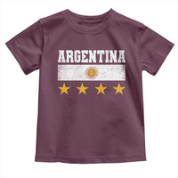 Argentina Champions 2026 4th Star Toddler T Shirt Vintage Sol De May and Stripes