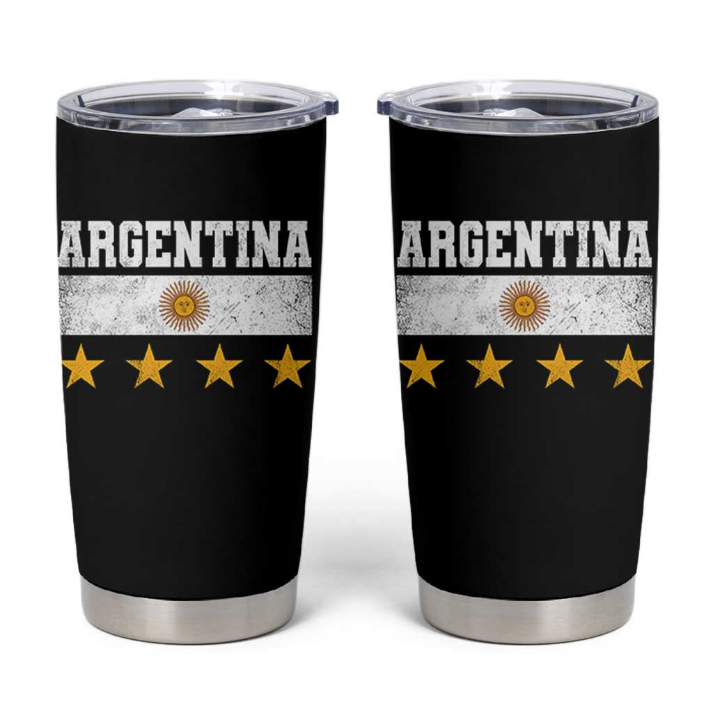 Argentina Champions 2026 4th Star Tumbler Cup Vintage Sol De May and Stripes