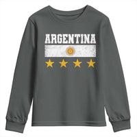 Argentina Champions 2026 4th Star Youth Sweatshirt Vintage Sol De May and Stripes