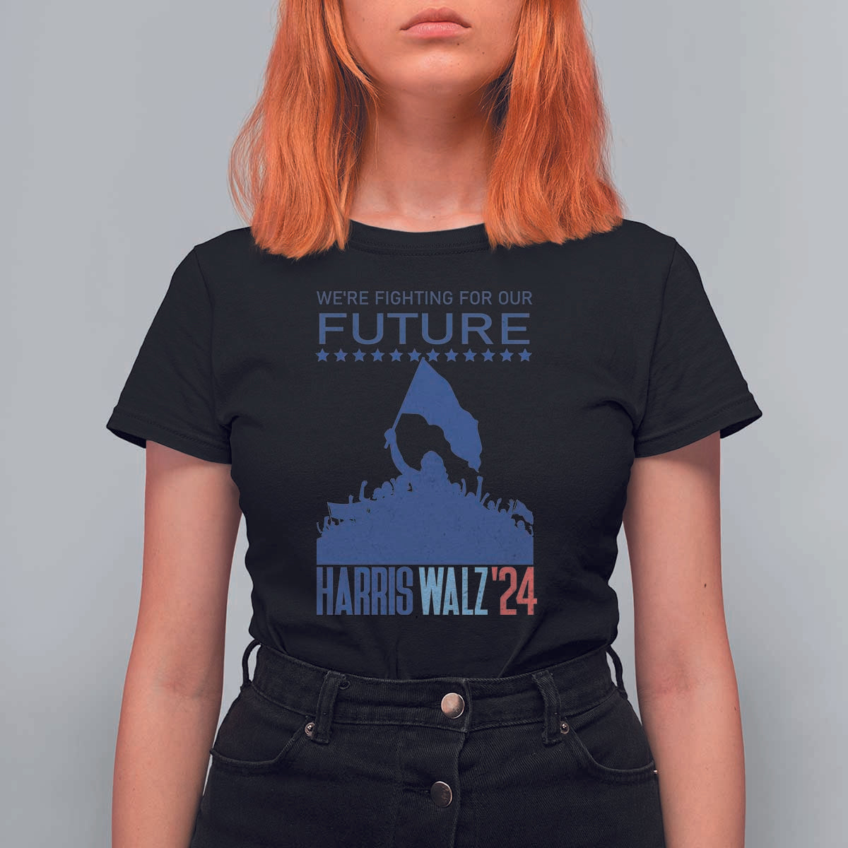 Harris Walz'24 T Shirt For Women We're Fighting For Our Future Women's Right - Wonder Print Shop