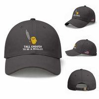 Tall Enough To Be A Problem Funny Duck with Giant Knife Baseball Cap