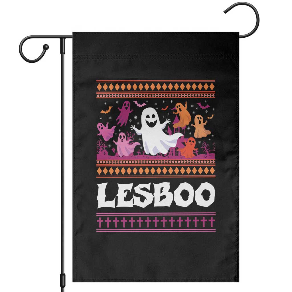 Funny Halloween Lesbian Garden Flag Lesboo Ghost Bat LGBT Graveyard - Wonder Print Shop