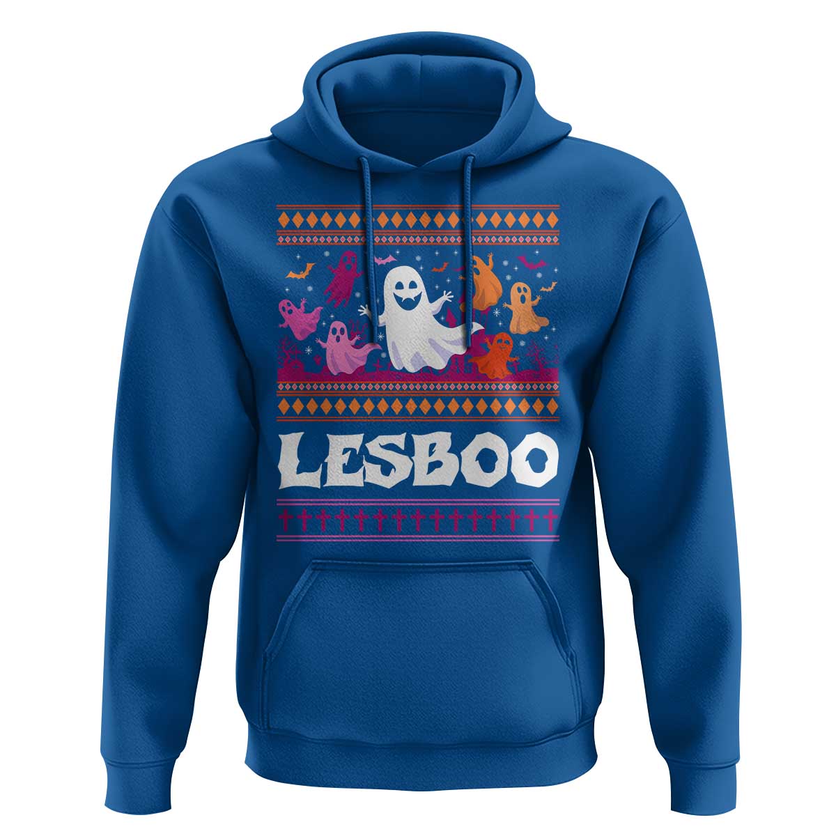 Funny Halloween Lesbian Hoodie Lesboo Ghost Bat LGBT Graveyard