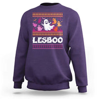 Funny Halloween Lesbian Sweatshirt Lesboo Ghost Bat LGBT Graveyard - Wonder Print Shop