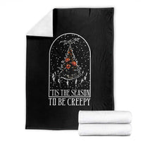 Halloween Christmas Throw Blanket Tis The Season To Be Creepy Xmas Tree Skeleton Snowy - Wonder Print Shop