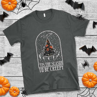 Halloween Christmas T Shirt Tis The Season To Be Creepy Xmas Tree Skeleton Snowy - Wonder Print Shop