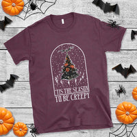 Halloween Christmas T Shirt Tis The Season To Be Creepy Xmas Tree Skeleton Snowy - Wonder Print Shop