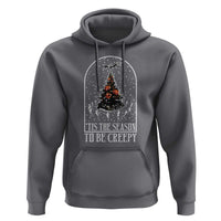Halloween Christmas Hoodie Tis The Season To Be Creepy Xmas Tree Skeleton Snowy