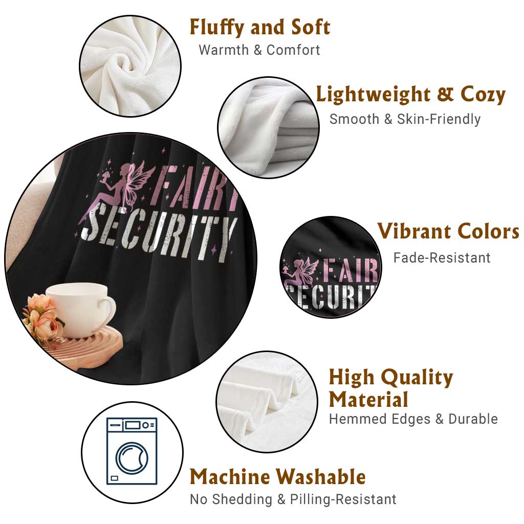 Halloween Dad Mom Throw Blanket Fairy Security Vintage Fairy Girl Mushroom Star - Wonder Print Shop