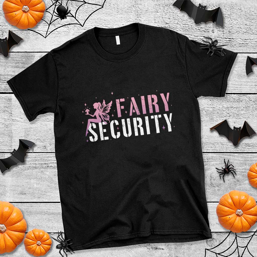 Halloween Dad Mom T Shirt Fairy Security Vintage Fairy Girl Mushroom Star - Wonder Print Shop