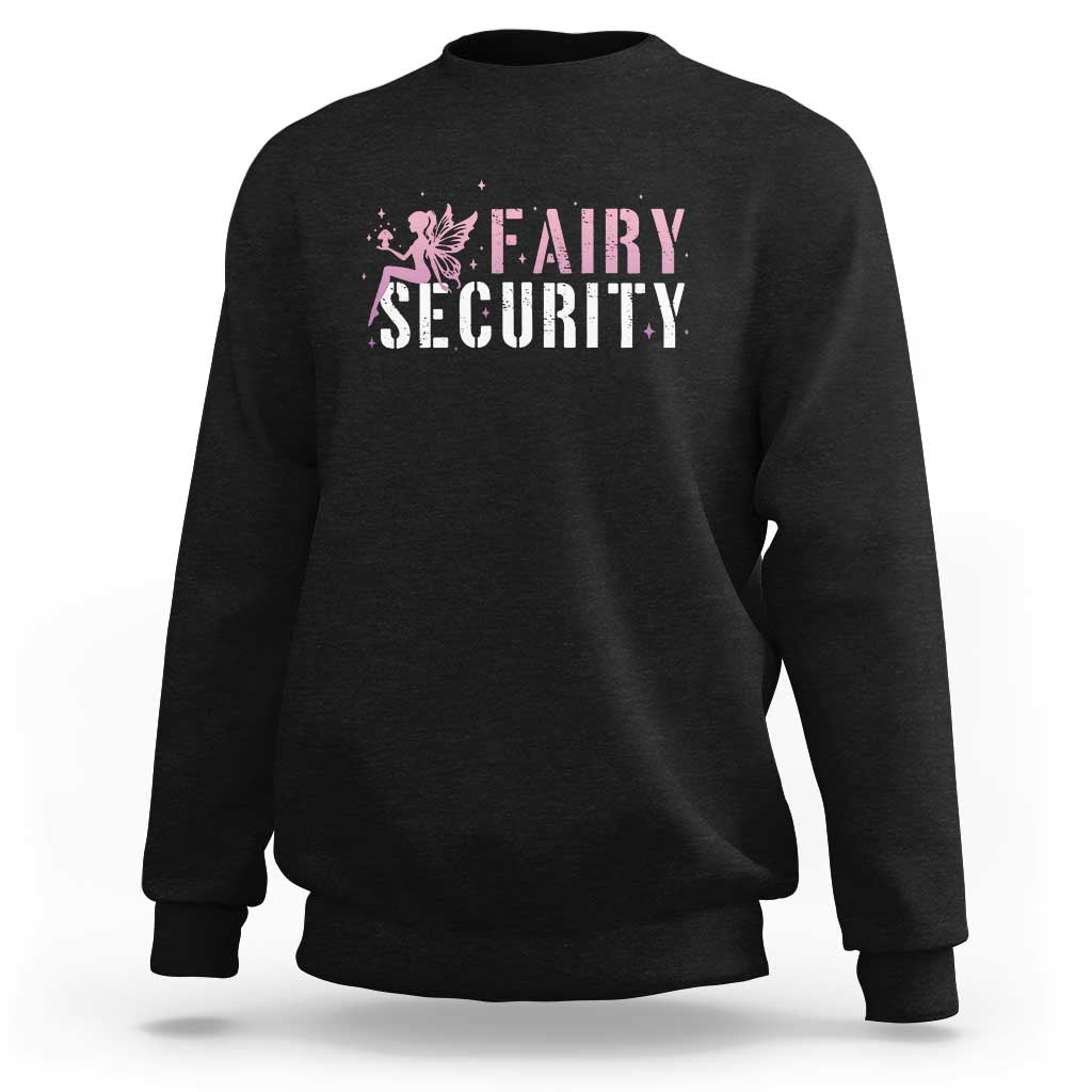 Halloween Dad Mom Sweatshirt Fairy Security Vintage Fairy Girl Mushroom Star - Wonder Print Shop