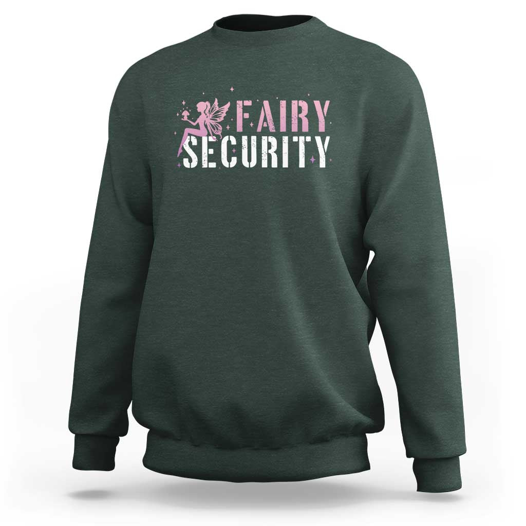 Halloween Dad Mom Sweatshirt Fairy Security Vintage Fairy Girl Mushroom Star - Wonder Print Shop