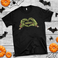 Funny Harris Halloween T Shirt Harris Heart Green Zombie Hand Election 2024 Costume - Wonder Print Shop
