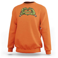 Funny Harris Halloween Sweatshirt Harris Heart Green Zombie Hand Election 2024 Costume - Wonder Print Shop