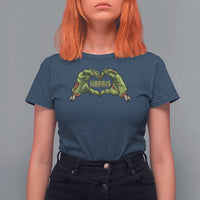 Funny Harris Halloween T Shirt For Women Harris Heart Green Zombie Hand Election 2024 Costume - Wonder Print Shop