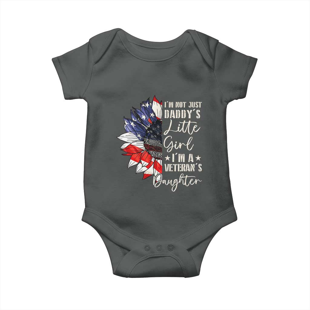 I Am Not Just Daddys Little Girl I Am A Veterans Daughter Baby Onesie American Flag - Wonder Print Shop