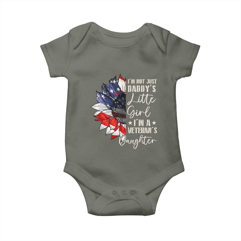 I Am Not Just Daddys Little Girl I Am A Veterans Daughter Baby Onesie American Flag - Wonder Print Shop