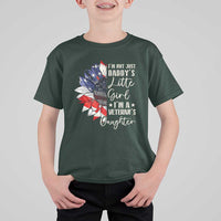 I Am Not Just Daddys Little Girl I Am A Veterans Daughter T Shirt For Kid American Flag - Wonder Print Shop