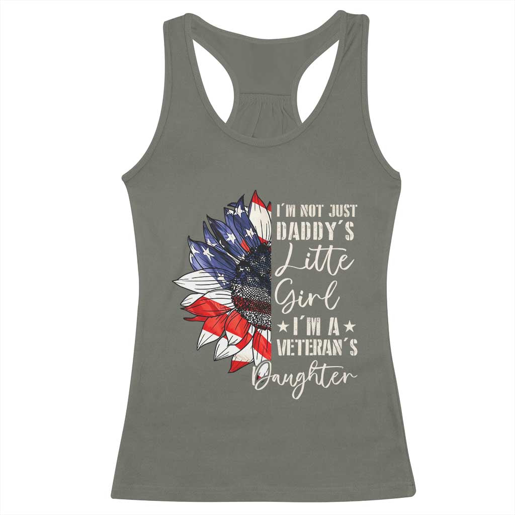 I Am Not Just Daddys Little Girl I Am A Veterans Daughter Racerback Tank Top American Flag - Wonder Print Shop