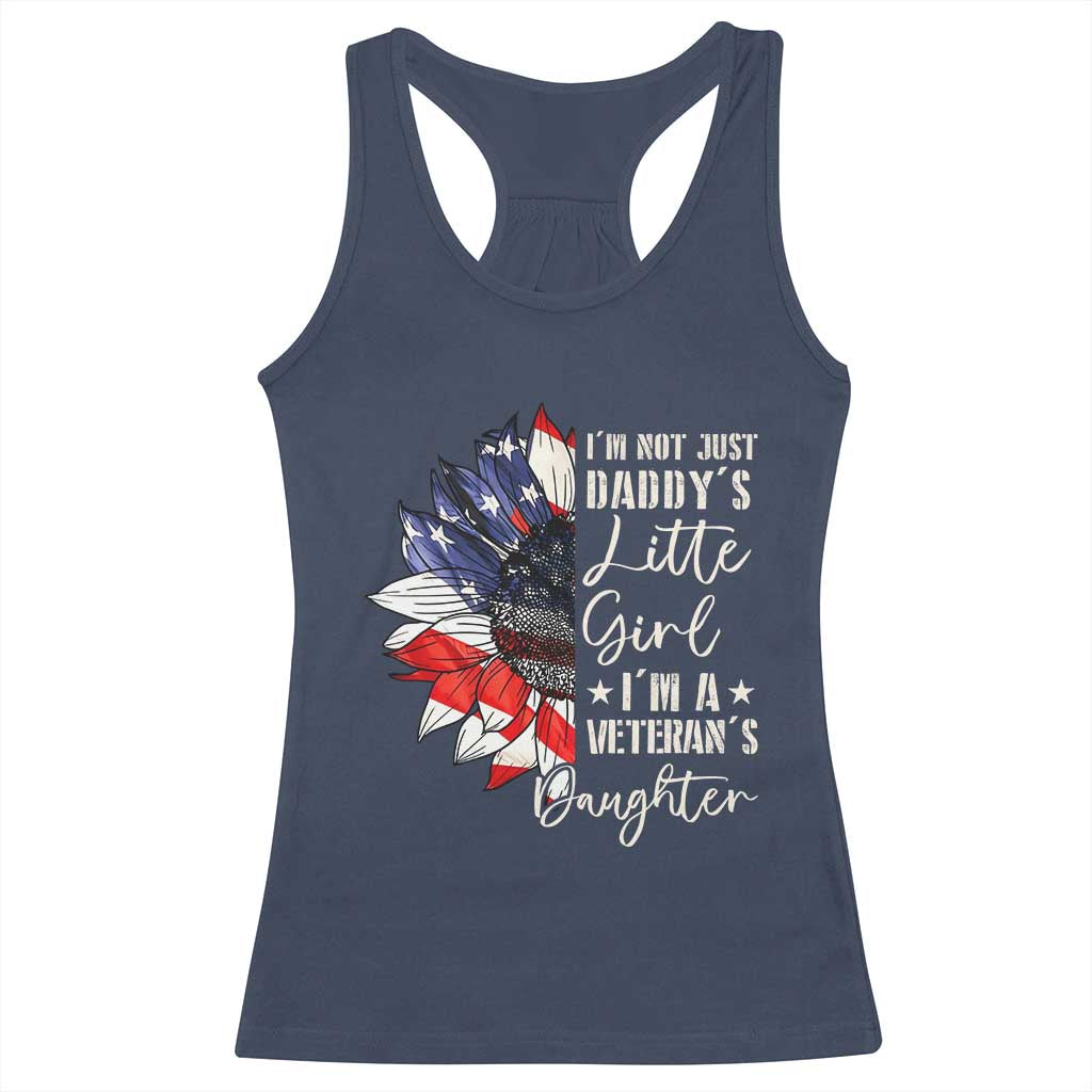 I Am Not Just Daddys Little Girl I Am A Veterans Daughter Racerback Tank Top American Flag - Wonder Print Shop