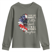 I Am Not Just Daddys Little Girl I Am A Veterans Daughter Youth Sweatshirt American Flag - Wonder Print Shop