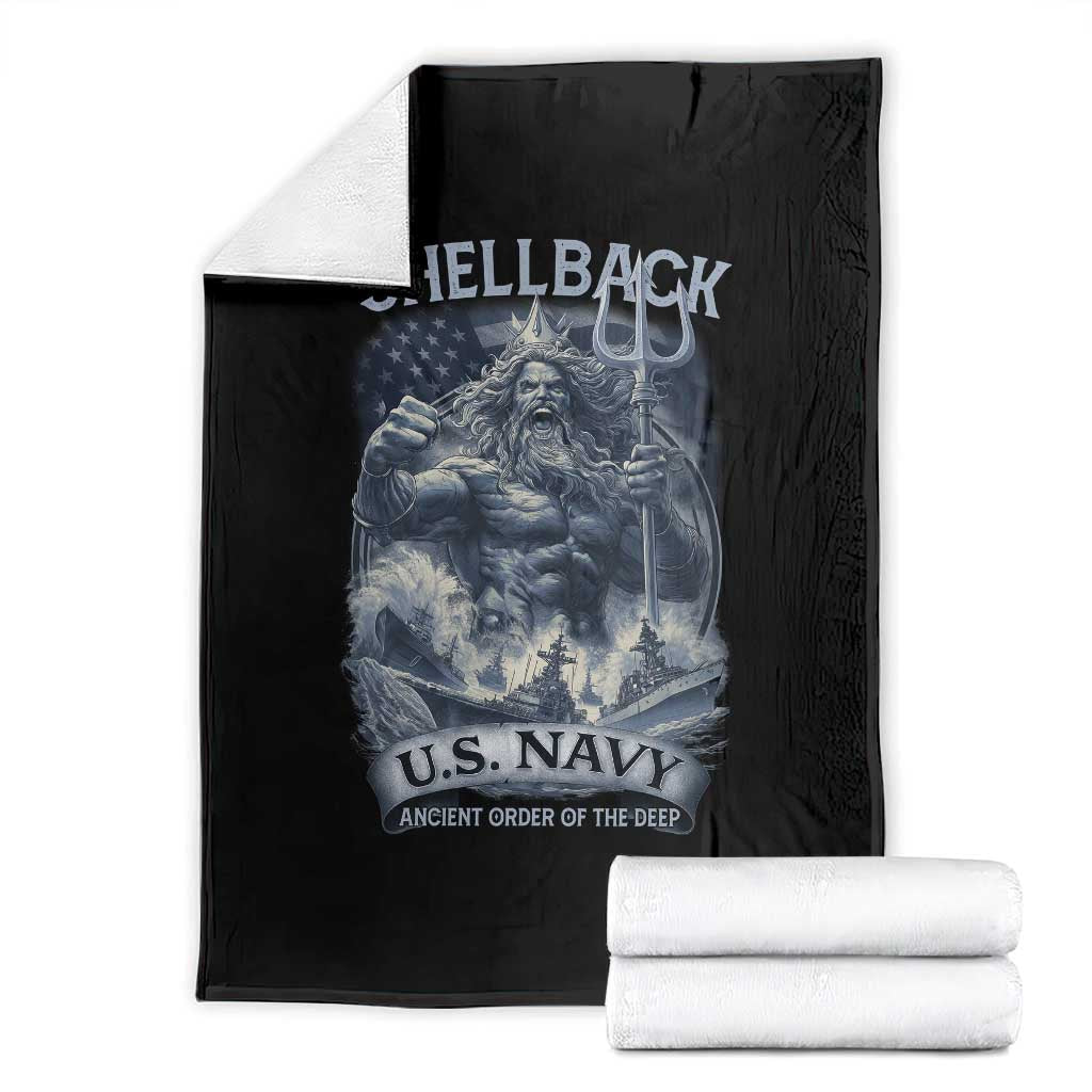 Navy Veteran Throw Blanket King Neptune Shellback Ancient Order Of The Deep - Wonder Print Shop