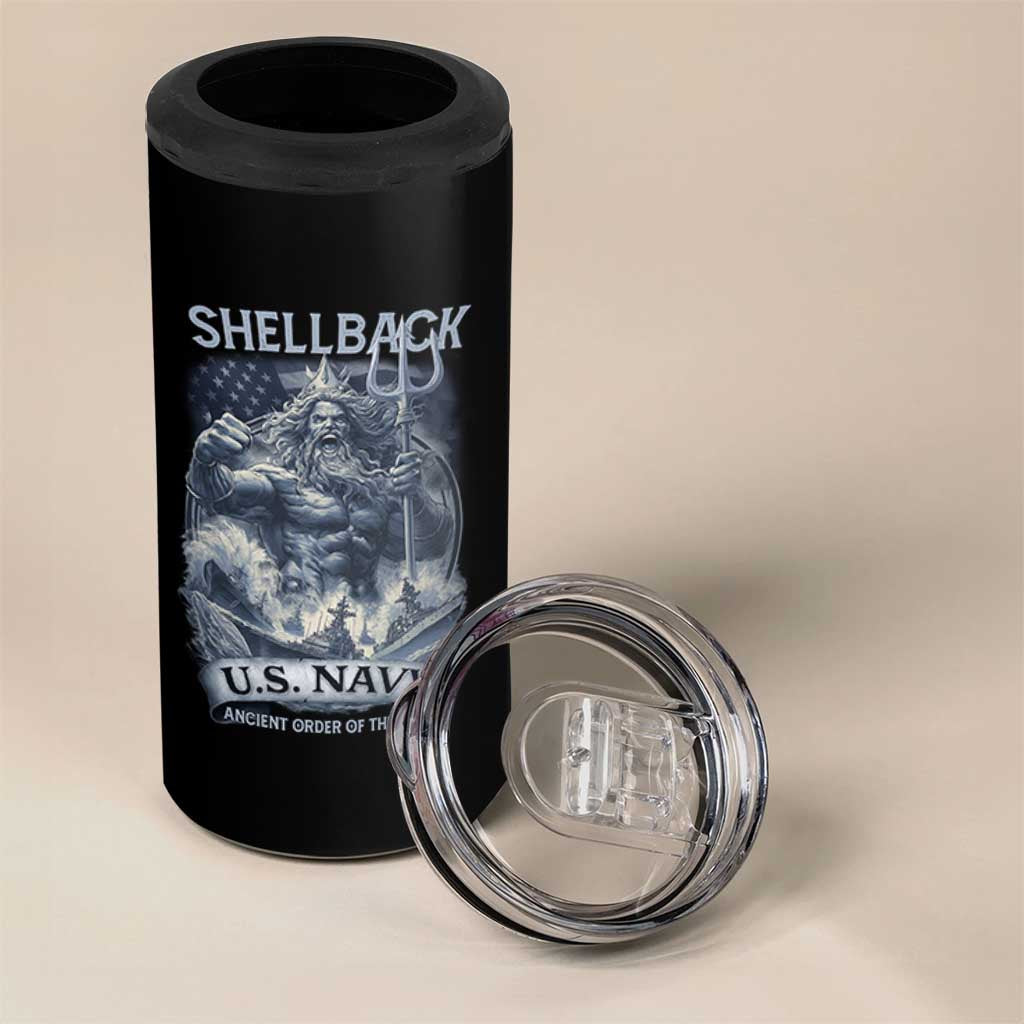 Navy Veteran 4 in 1 Can Cooler Tumbler King Neptune Shellback Ancient Order Of The Deep - Wonder Print Shop