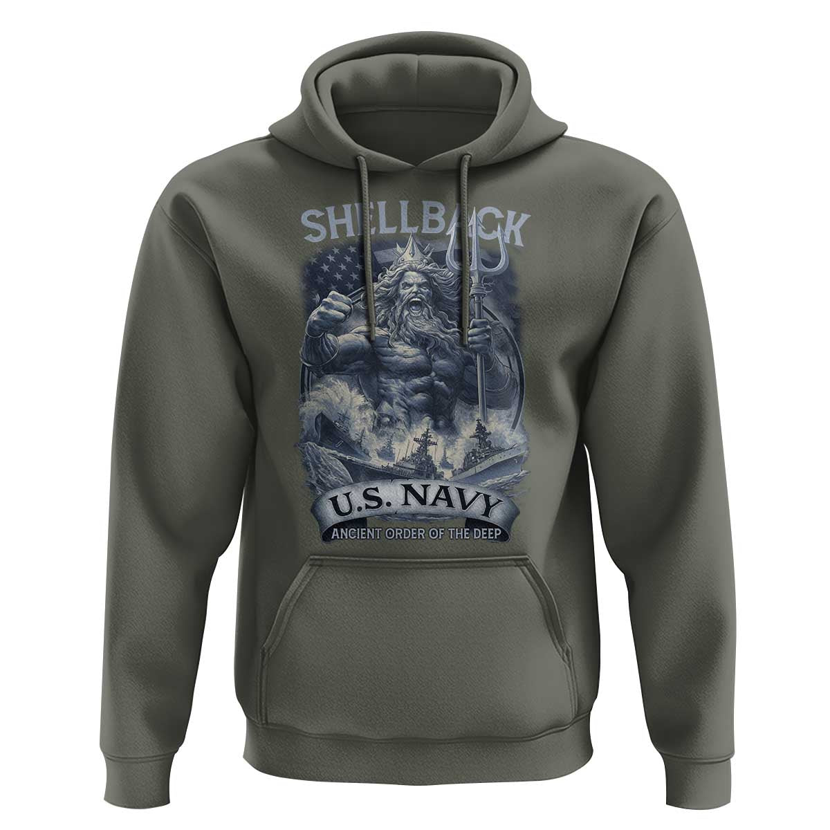 Navy Veteran Hoodie King Neptune Shellback Ancient Order Of The Deep - Wonder Print Shop