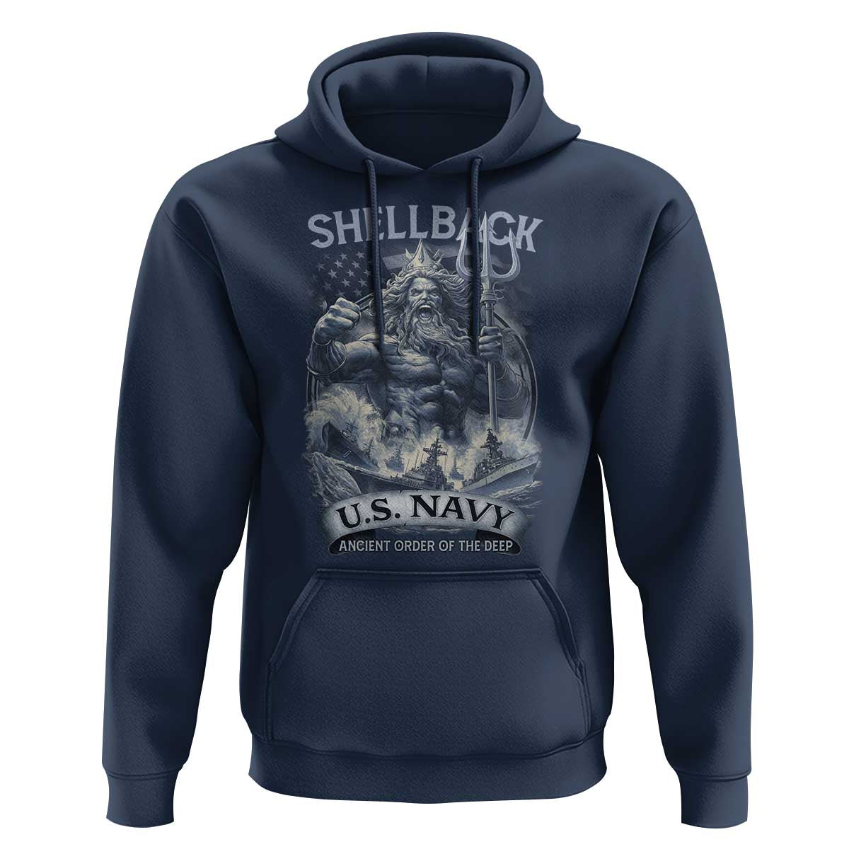 Navy Veteran Hoodie King Neptune Shellback Ancient Order Of The Deep - Wonder Print Shop