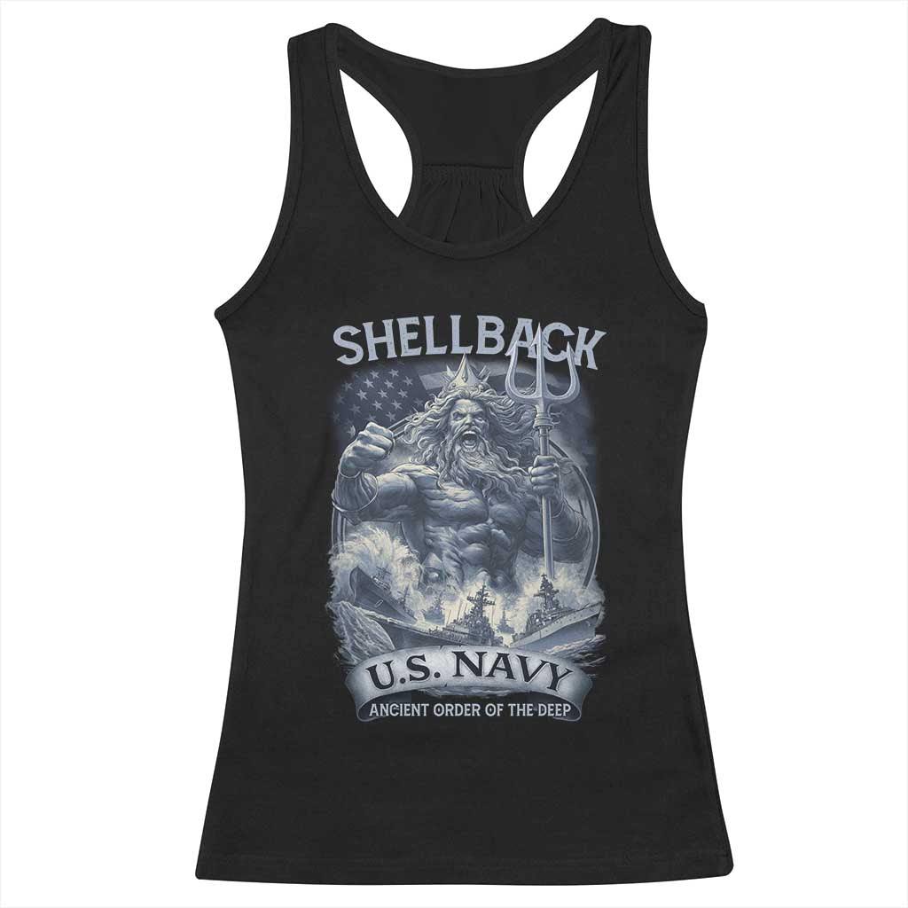 Navy Veteran Racerback Tank Top King Neptune Shellback Ancient Order Of The Deep - Wonder Print Shop