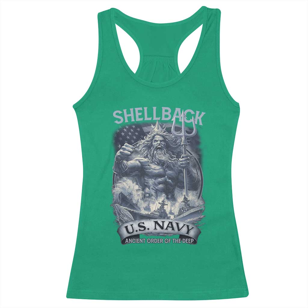 Navy Veteran Racerback Tank Top King Neptune Shellback Ancient Order Of The Deep - Wonder Print Shop