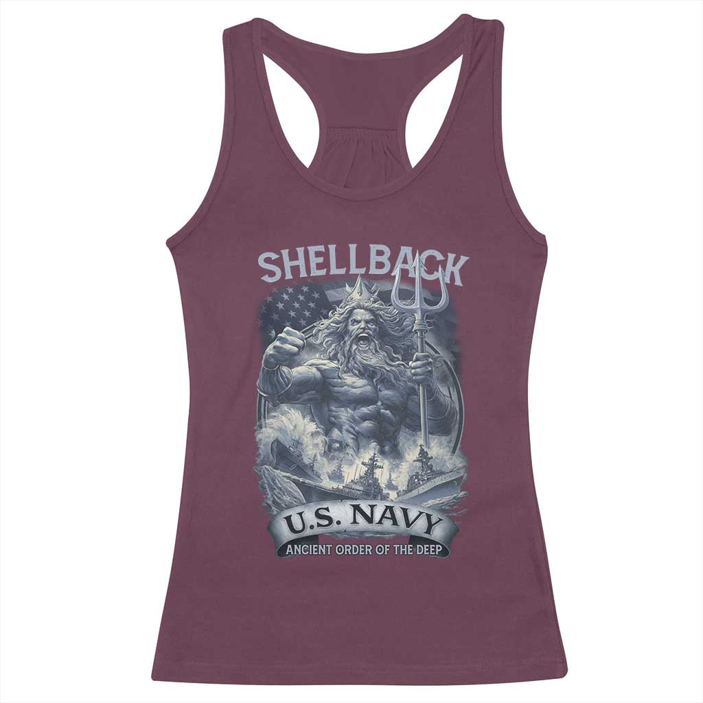 Navy Veteran Racerback Tank Top King Neptune Shellback Ancient Order Of The Deep - Wonder Print Shop