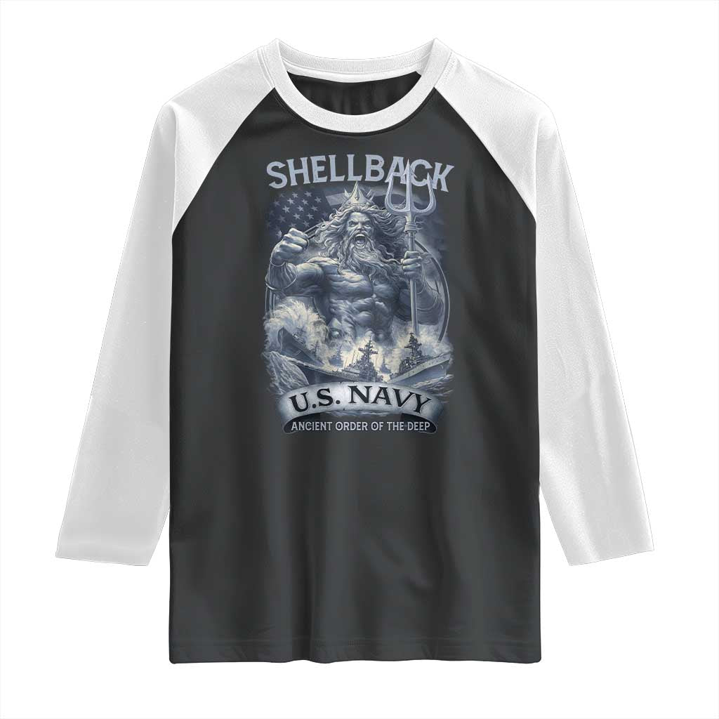 Navy Veteran Raglan Shirt King Neptune Shellback Ancient Order Of The Deep - Wonder Print Shop