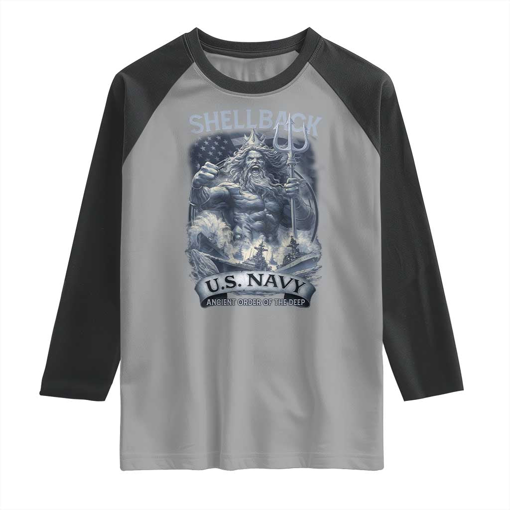 Navy Veteran Raglan Shirt King Neptune Shellback Ancient Order Of The Deep - Wonder Print Shop