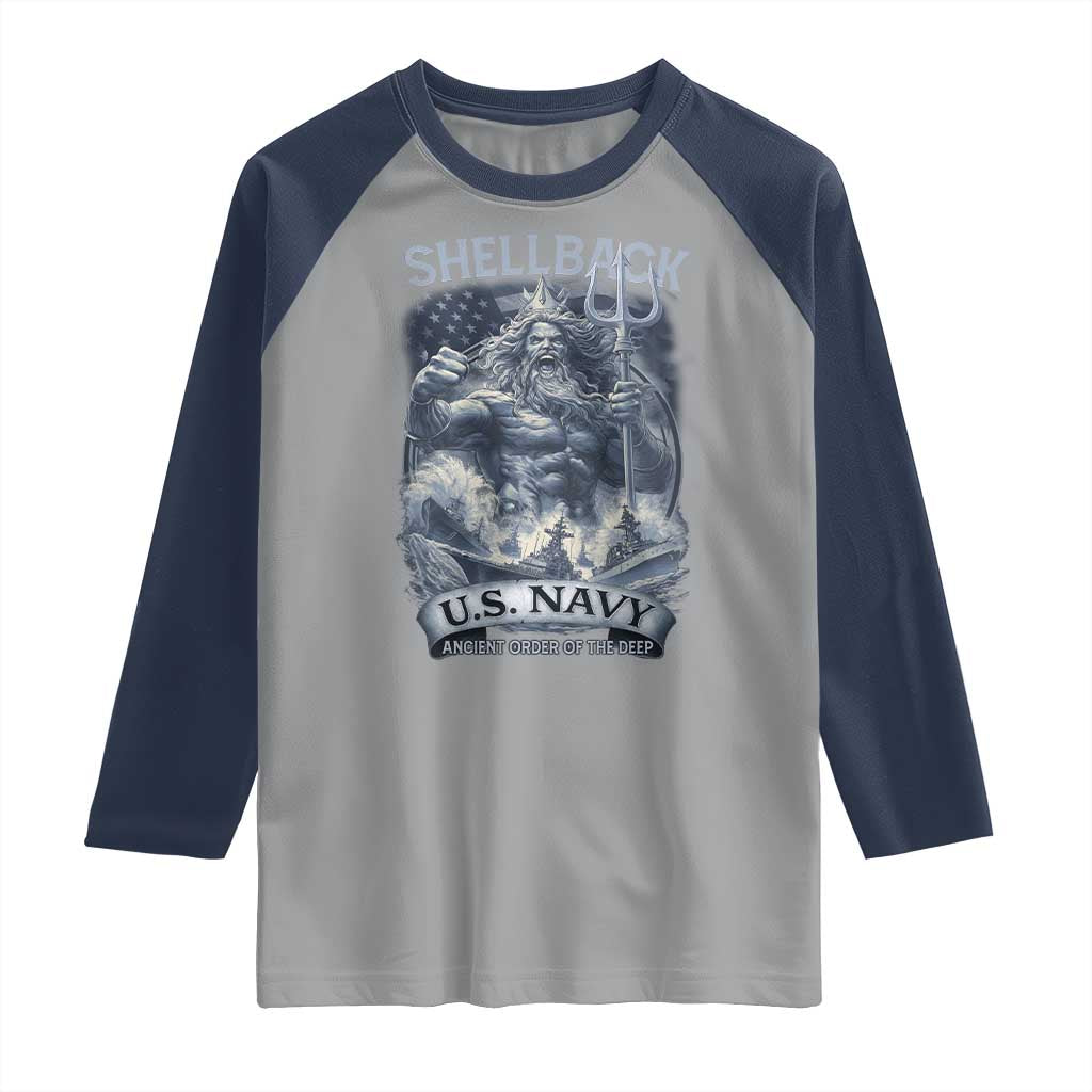Navy Veteran Raglan Shirt King Neptune Shellback Ancient Order Of The Deep - Wonder Print Shop