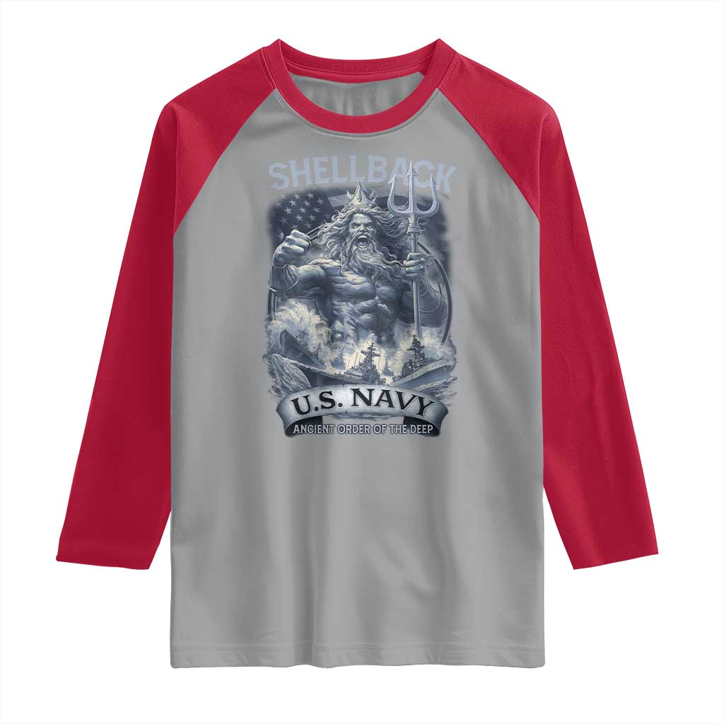 Navy Veteran Raglan Shirt King Neptune Shellback Ancient Order Of The Deep - Wonder Print Shop