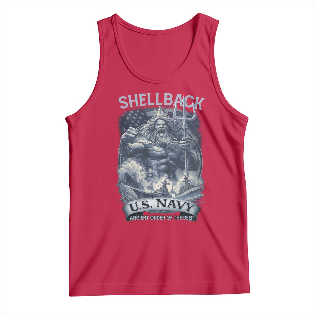 Navy Veteran Tank Top King Neptune Shellback Ancient Order Of The Deep - Wonder Print Shop
