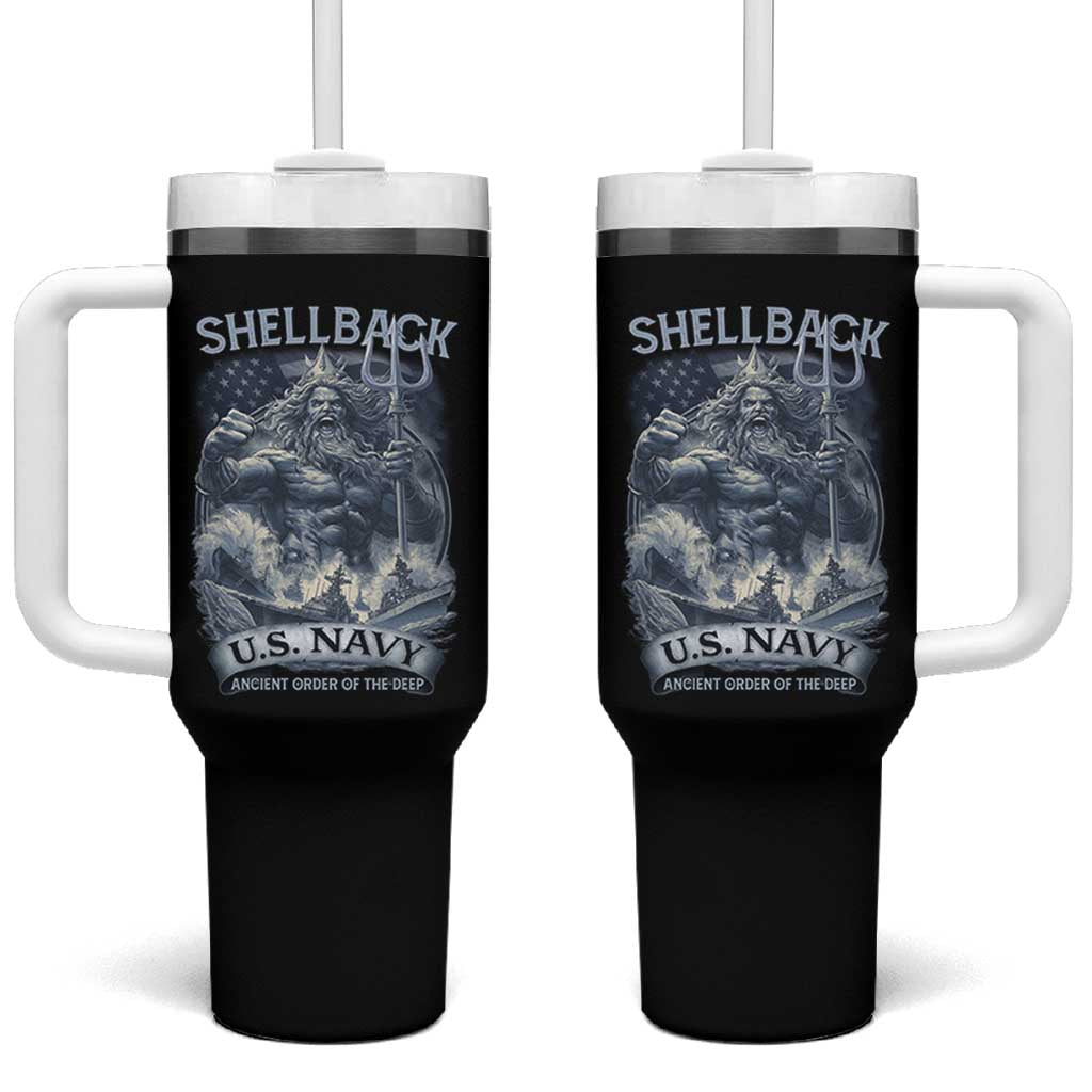 Navy Veteran Tumbler With Handle King Neptune Shellback Ancient Order Of The Deep - Wonder Print Shop