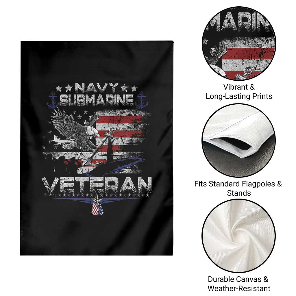 Navy Submarine Veteran Garden Flag Military Patriotic Vintage American Flag