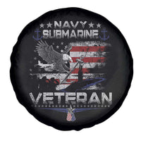 Navy Submarine Veteran Spare Tire Cover Military Patriotic Vintage American Flag