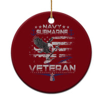 Navy Submarine Veteran Ceramic Ornament Military Patriotic Vintage American Flag
