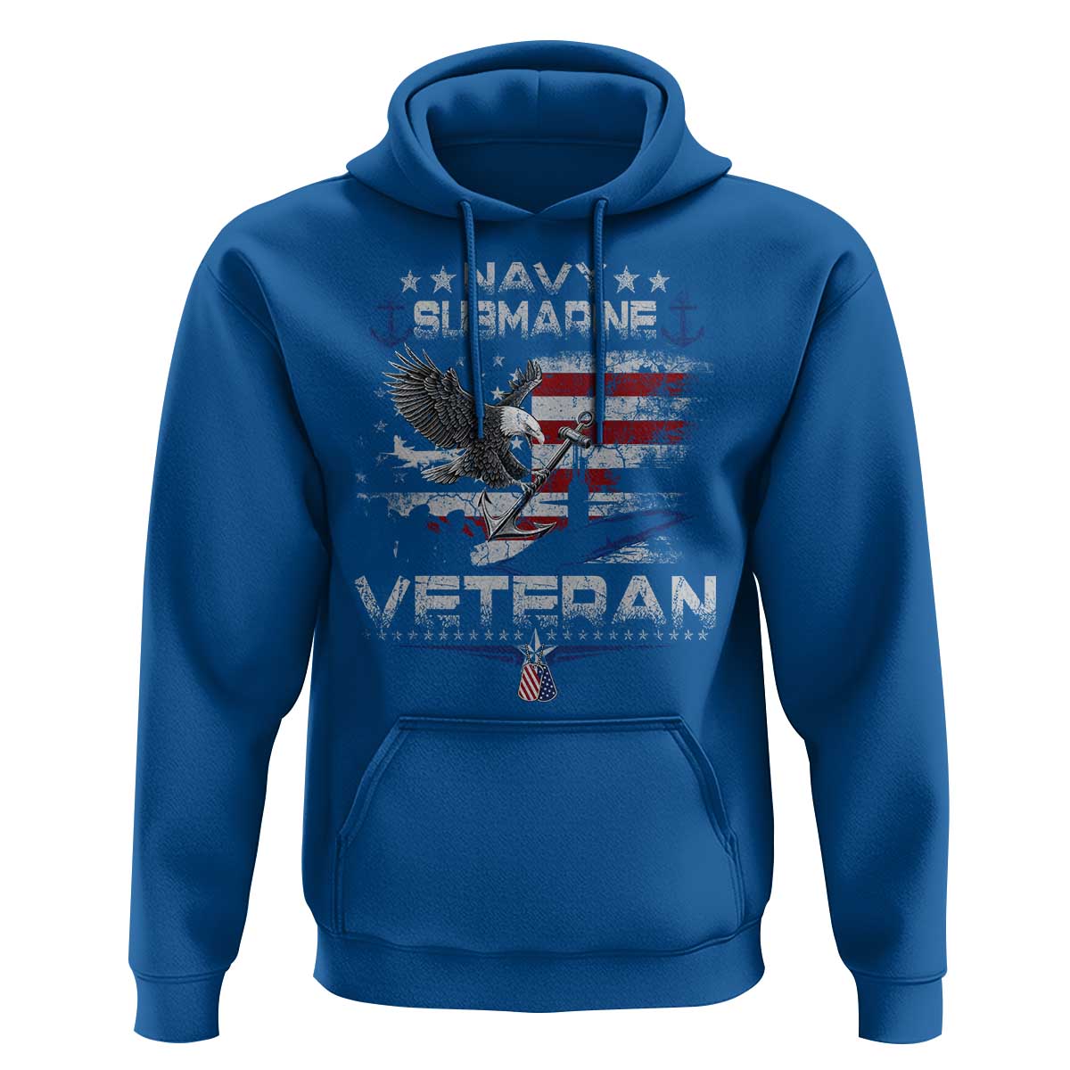 Navy Submarine Veteran Hoodie Military Patriotic Vintage American Flag