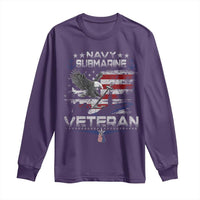 Navy Submarine Veteran Long Sleeve Shirt Military Patriotic Vintage American Flag