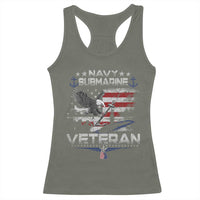 Navy Submarine Veteran Racerback Tank Top Military Patriotic Vintage American Flag