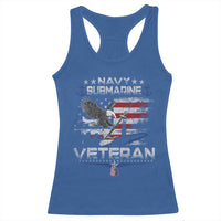 Navy Submarine Veteran Racerback Tank Top Military Patriotic Vintage American Flag