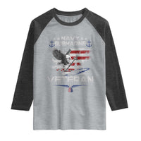 Navy Submarine Veteran Raglan Shirt Military Patriotic Vintage American Flag