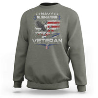 Navy Submarine Veteran Sweatshirt Military Patriotic Vintage American Flag