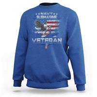 Navy Submarine Veteran Sweatshirt Military Patriotic Vintage American Flag